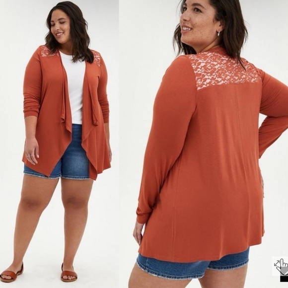 Torrid Super Soft Cardigan Size 2X Open Front Knits Jersey Stretch Spice - Picture 1 of 11